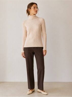 Hermes Dark Brown Straight-Leg Tailored Pants